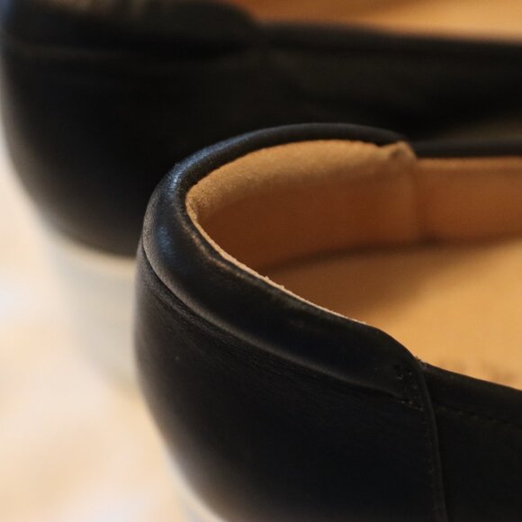 Naturalizer Susan Leather Slip on Wedge Shoe Size 8 Black White - Picture 11 of 12